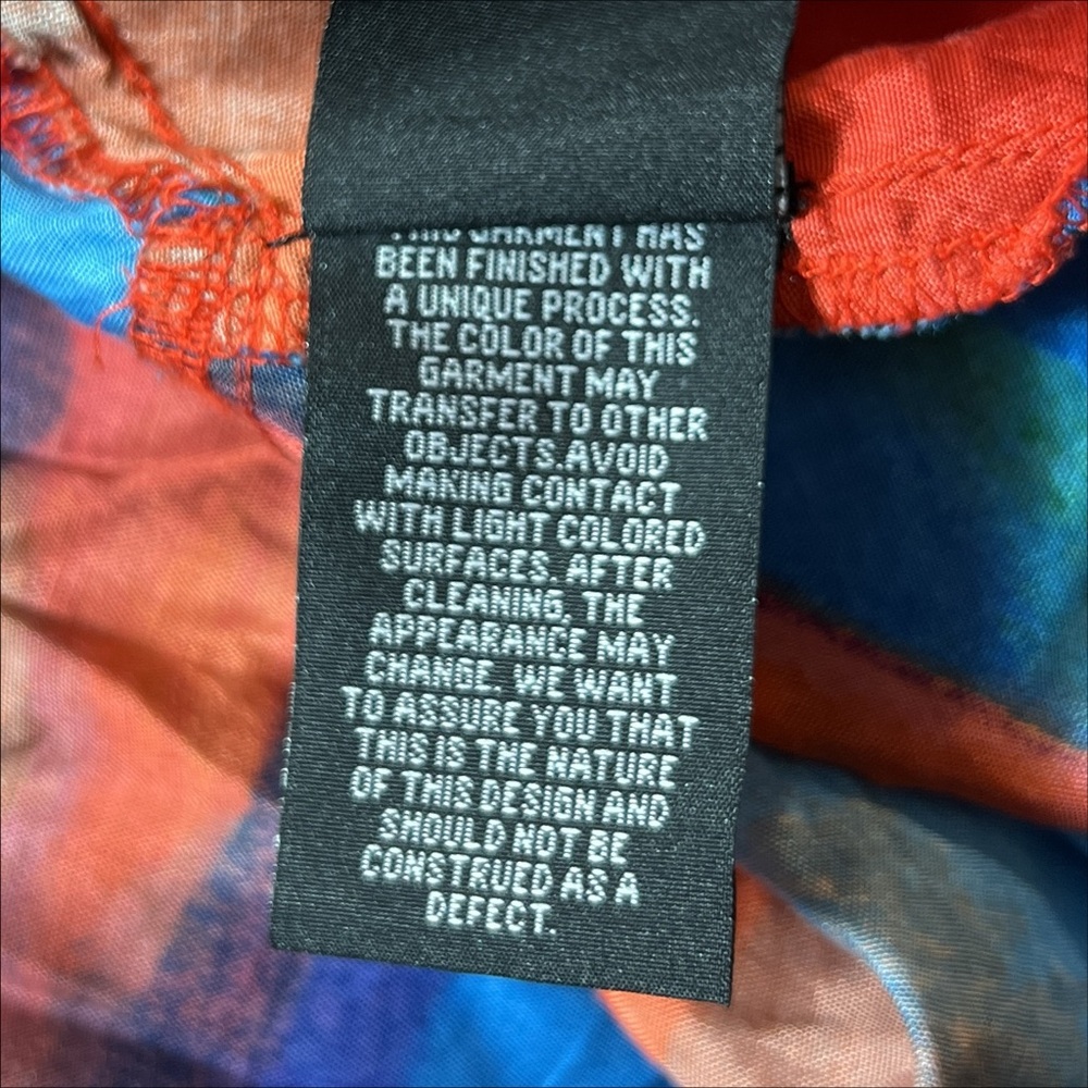 Denim 24/7 Multicolor Swim Coverup Beaded V-Neck Flowing Silhouette Sz 32W EUC - Picture 7 of 7